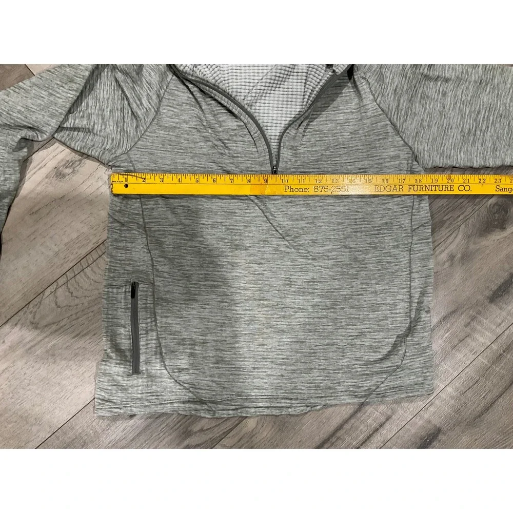 Nike Dri-FIT Womens Half Zip Running Top Grey Space‎ Dye Waffle Fleece Medium